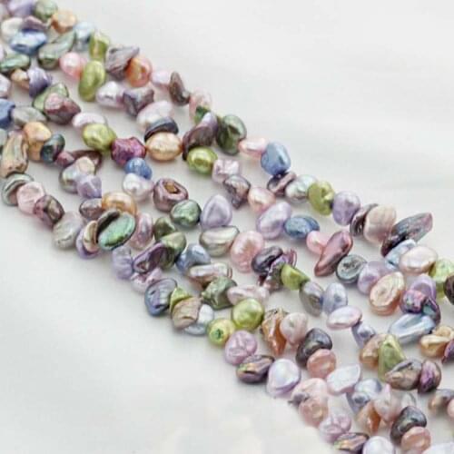 5 strands 5mm multi color keshi irregular small pearl strands loose beads -15.5"