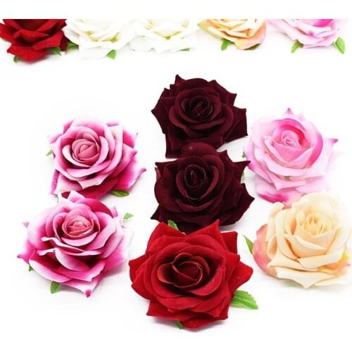 5 pieces Rose Wedding decoration Home decoration accessories Christmas wreath Paper flowers for scrapbooking Candy box Headdress