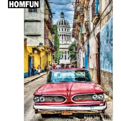 HOMFUN Full Square/Round Drill 5D DIY Diamond Painting "Street scenery" Embroidery Cross Stitch 5D Home Decor Gift A04129