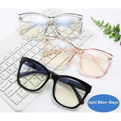 Anti Blue Light Glasses Blocking Filter Reduces Eyewear Strain Clear Gaming Computer Oversized Myopia Eyeglasses