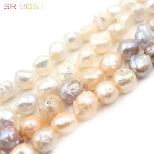 Free Shipping 10-12mm White/ Mixed Reborn Keshi Edsion Natural Freshwater Pearl DIY Beads 15inch