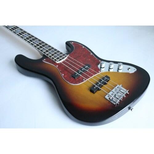 Free delivery of electric bass guitar with rose finger and chrome hardware inlay, red PigGug, custom made