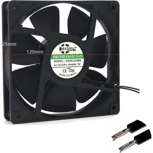 EC motor brushless axial fan 120*120*25 mm 120mm 12cm 115V 230V 7W 2600RPM 100.2CFM high quality strong air flow low energy