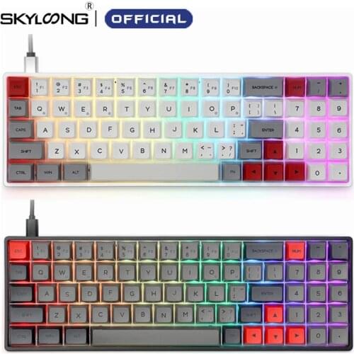 SK71 71 Keys Bluetooth Wireless USB Wired Gaming Mechanical Keyboard Notebook Desktop Tablet Keyboards RGB Backlit Hot Swappable