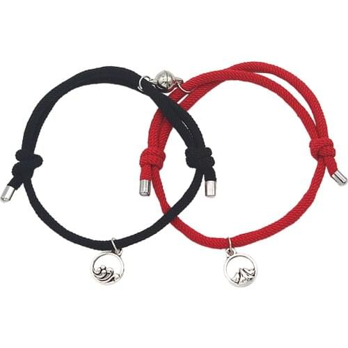 Alloy Sun And Moon Sea Oath ShanMeng Lovers Lodestone Customized Handmade Rope Bracelet For Protection Lucky Charm Bangles 2021