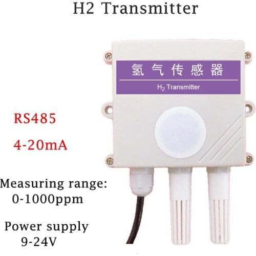H2 Hydrogen Sensor Transmitter Detection Detector 4-20mA Analog RS485 Output with Temperature and Humidity