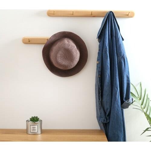 Wood Coat Rack Wall Mounted Hanging Hat Hanger for Jacket Clothes Purses Towels Clothes Bag Hook Rack Peg Rail Closet Hangers