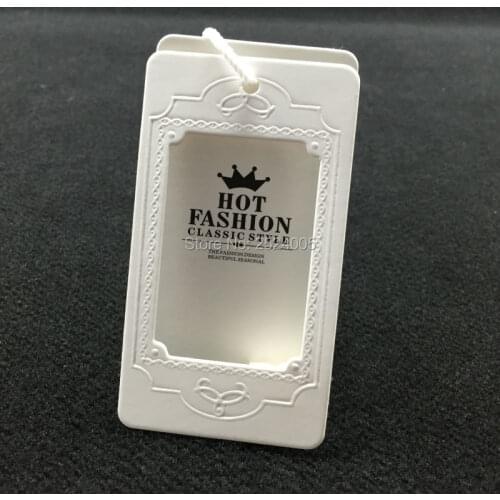 Customized clothing shape cutting tag/embossed tags/garment paper tag printing/clothing label/main label printing 1000 pcs a lot