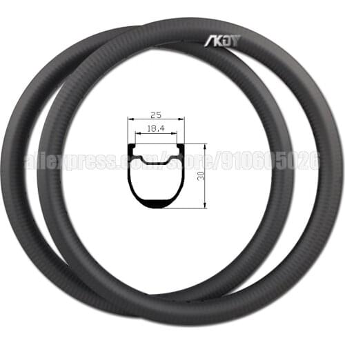 Wheel Rim 20 inch 30mm Depth 25mm Width Carbon Bicycle Wheel 20 Disc Brake Tubeless Ready 24/28/32/36 Holes Bike Rims 20 406