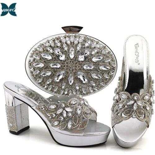 African Women Pumps Wedding Shoe and Bag Set PU Leather Party Wedding Snake Print Nigerian Shoe Matching Clutch Bag High Heels