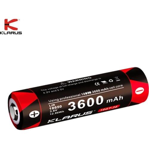 KLARUS 18GT-36 Battery 7A/3.6A Capable of High-Current Charge/Discharge 3600mAh 18650 Li-ion Battery