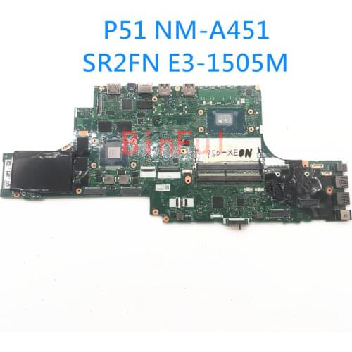 For LENOVO Thinkpad P50 P51 Laptop motherboard BP500 NM-A451 With SR2FN E3-1505M CPU N16P-Q3-A2 100% Tested OK