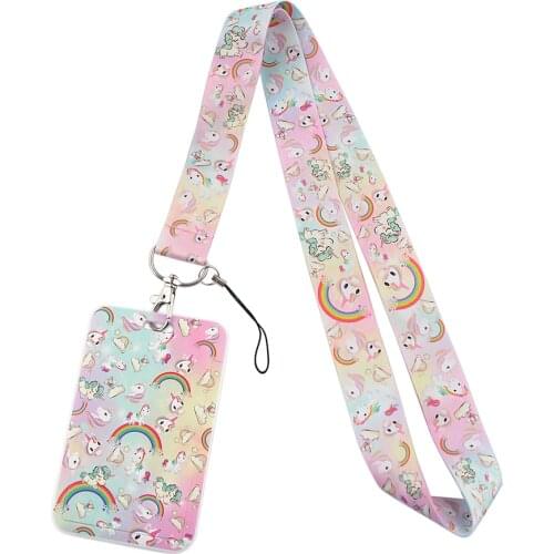 MD430 DMLSKY Cartoon Animals Card Holder ID Holder Bus Card Holder Staff Card With Lanyard