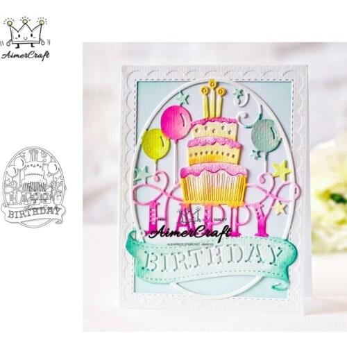Happy Birthday Metal Cutting Dies Scrapbooking Stencil For DIY Paper Card Decorative Embossing Die Cut Craft Dies New 2019