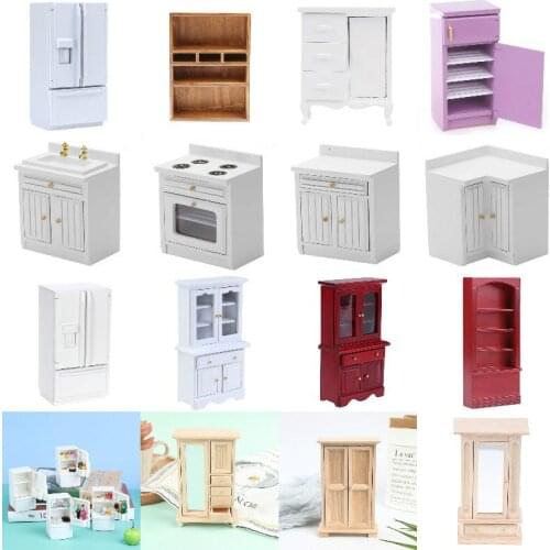 Dollhouse Miniature Purple Refrigerator Fridge Wardrobe Dolls House Furniture Doll House Furniture Decoration DIY Toys