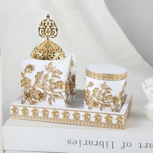 Resin Incense Burner 3in1 Middle East Arabic Censer Delicate Flower Incense Holder Yoga Room Ornaments Crafts Christmas Gift