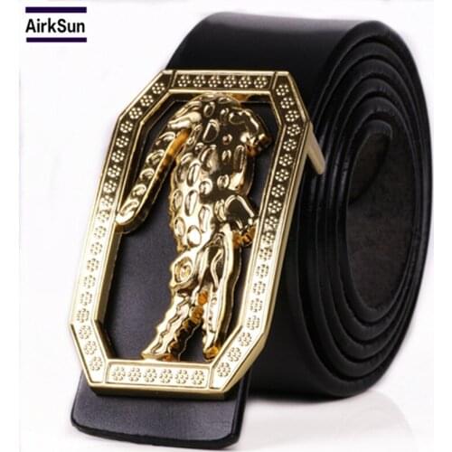 2017 Newest Mens Genuine Leather Belt Crocodile Grain Leather High Brand Luxury Men Belts Large Size Male Belt