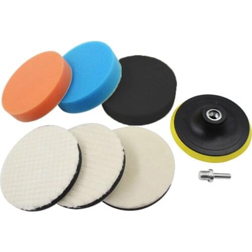 7Pcs/set Polishing Pad Soft Wool Ball Bonnet Kit 5" Wheel Pad Abrasive Tool for Car Auto Body Polishing Discs