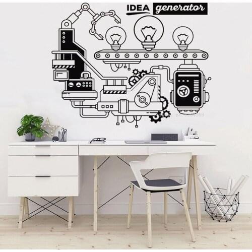 Idea Generator Wall Sticker Processor abstract design Decals Business Process Office Teamwork Worker Inspire Decoration DG503