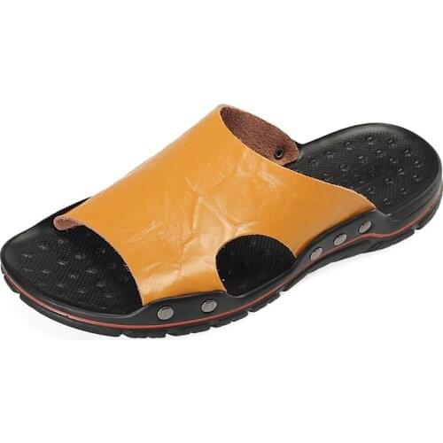 COSIDRAM New 2019 Men Summer Sandals Soft Pu Leather Shoes Fashion Sandals High Quality Hot Sale Beach Shoes BRM-142