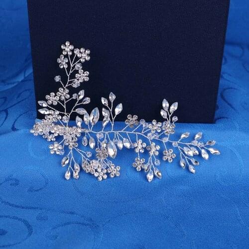 New The Europe and The United States Beam Hair Clip Luxurious Shiny Full Rhinestone Flower Decoration Fashion Bride Clip BN