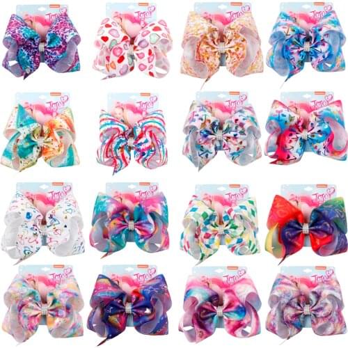 Oaoleer Hair Accessories jojo siwa Hair Bows for Girls Kids Hairgrips 7'' Unicorn Grosgrain Ribbon Hairpins JOJO BOWS