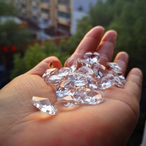 Whole Sale Price Clear Crystal Octagon Chandelier Beads In One Hole 14mm 10000pcs/Lot DIY Wedding Garland Strands Decoration