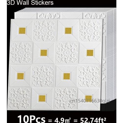 70X70CM Foam Ceiling Panel Wall Stickers Roof Decal Self Adhesive 3D Waterproof Wallpaper For Kids Room Living Room Big Size