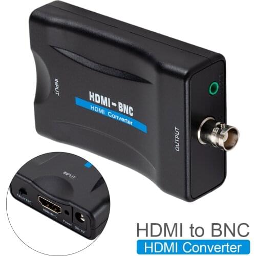 HDMI to BNC Converter Composite Video Signal Cable Adapter VHS DVD Player PAL NTSC 1920x1080P for Computer PC Notebook