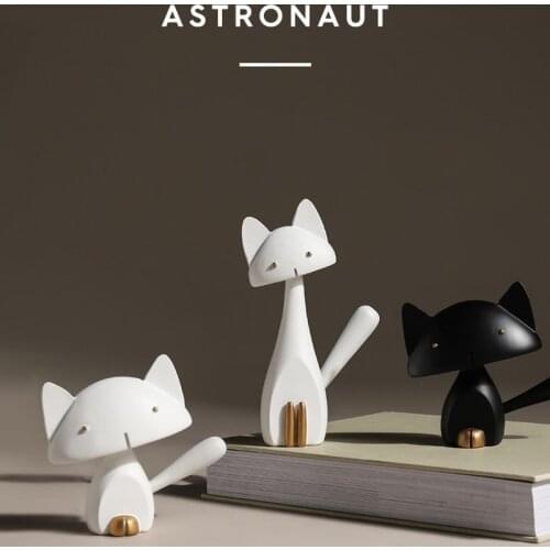 Simple Creative Cat Animal Ornaments Modern Home Living Room TV Cabinet Desktop Decorations Animal Collection Kids Gift Toys