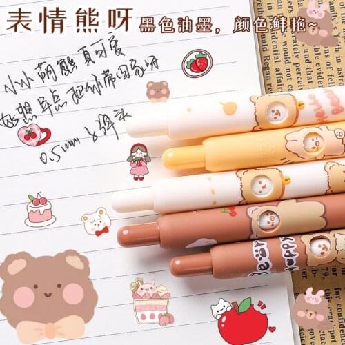Press Neutral Pen 0.5mm for Students Stationery Office School Supplies Kwaii Cute Expression Signature