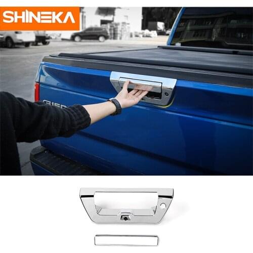SHINEKA Car Styling ABS Rear Tail Trunk Door Grab Handle Trim Tail Gate Cover Bezels for Ford F150 2015+ Free Shipping