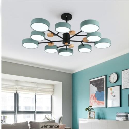 New modern minimalist bedroom LED chandelier living room macarons ceiling lamp table lamp childrens room interior lamp