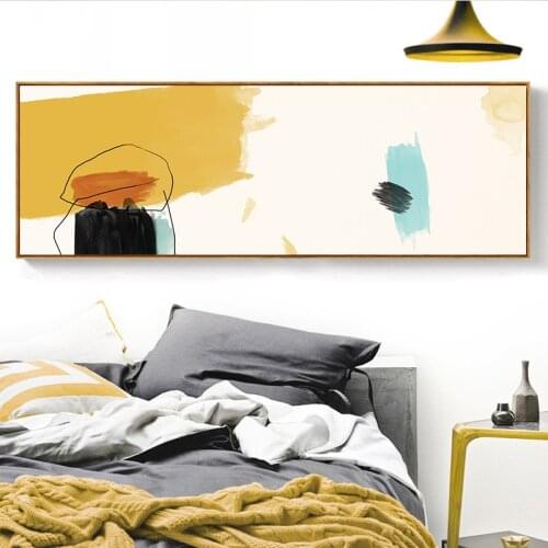 Modern Large Abstract Paintings Color Ink Watercolor Wall Art Bedside Banner Canvas Painting Scandinavian Style Home Decoration