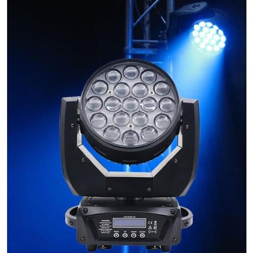 19x15W RGBW LED Zoom Wash Light Professional DJ Bar Stage Beam moving head lighting DMX512 control Disco stobe effect lights