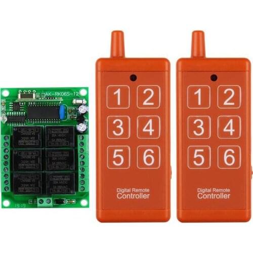 Universal 433mhz DC 12V 6 channel RF Wireless radio Remote Control switch system Receiver Transmitter with usb interface