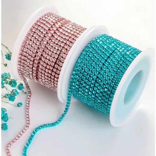XiChuan 1 Meter 10 Colors Claw Rhinestone SS6 SS8 Crystal Tassel Diy Clothes Earring Accessories Beads Diamond Rhinestone Chain