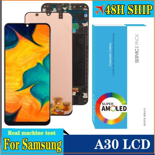 6.4" Super AMOLED LCD for SAMSUNG Galaxy A30 A305/DS A305F A305FD A305A Touch Screen Digitizer Assembly
