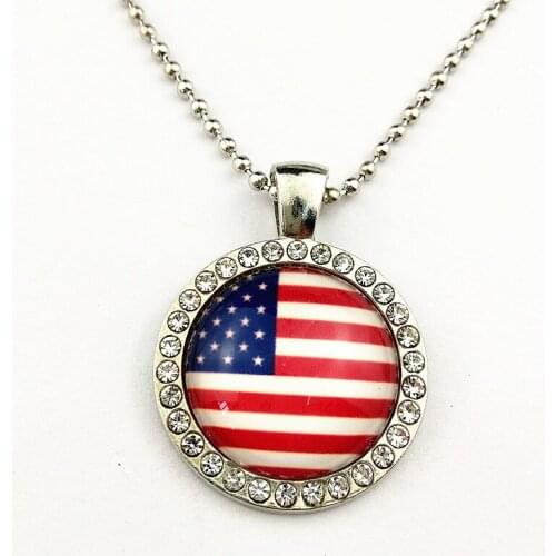 1pc NEW United States,France,Brazil,Portugal,Germany,Italy,England,Spain,Algerian,turkey,Nigeria flag glass Necklace Pendants