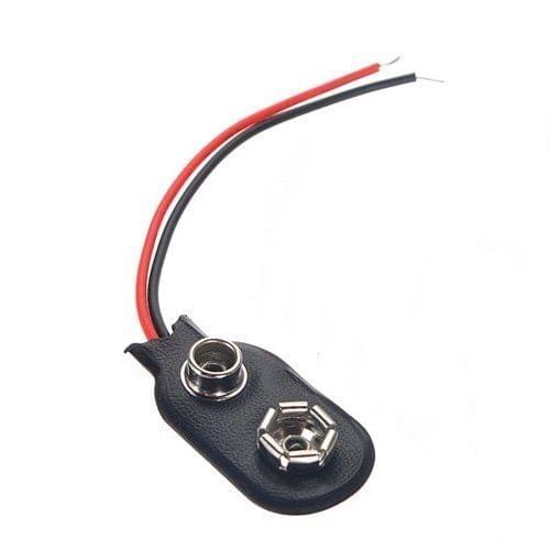 10PCS 9V PP3 9Volt battery snap on clip connector I Type Holder 10CM Lead