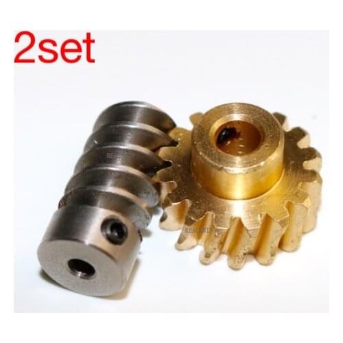 2set/lot 1M-16T/2T Worm Gear Rod Speed Ratio:1: 8 Suitable High Torque Reducer