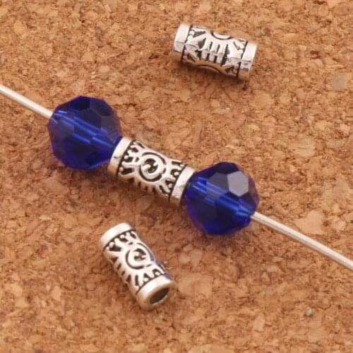 Evil Eye Tube Beads Evil Eye Charm Bead 260pcs Zinc Alloy Tubes L1796 7x3x3mm Jewelry DIY