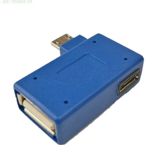 300pcs/lot Micro Adapter USB 2.0 Female To Male Micro OTG Power Supply 90 Degree USB OTG Adapters for Tablet Samsung S3 I9300 S4