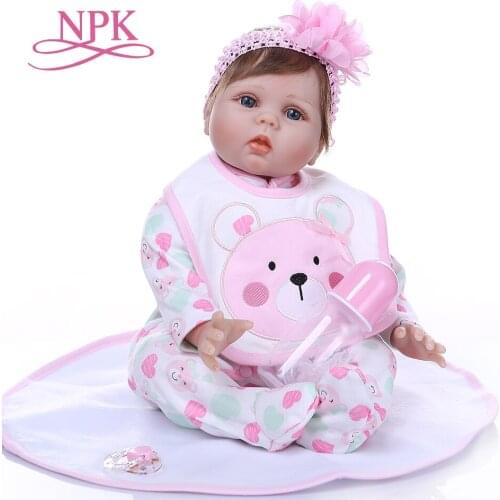 55CM pinky baby reborn doll sweet baby face realisitc newborn baby girl hand rooted hair weighted doll Christmas Gift