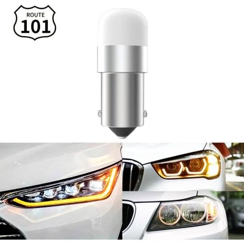Route101 Car Turn Signal Light 12V BA9S LED T4W Side Marker Indicator Blink Bulb Auto Lamp Lighting Amber H5W 256 1895 1893