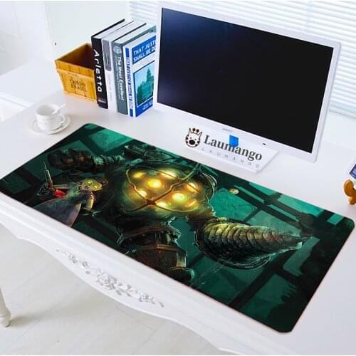 Bioshock HOT sale computer mause rug classic keyboard locking edge mousemad for desk keyboard mat 40X90CM XXL black mousepad