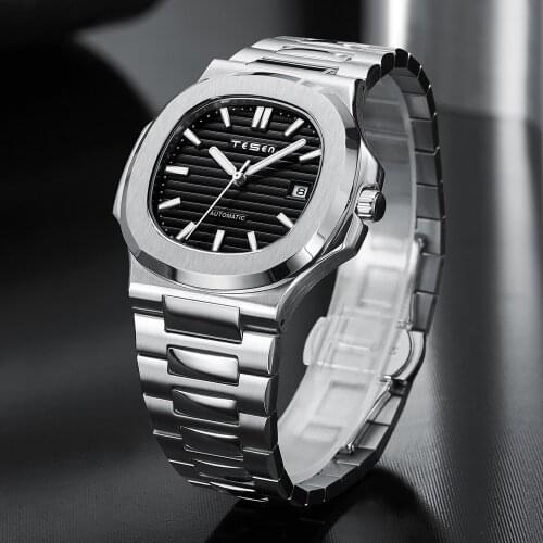 New TESEN Automatic Mechanical Watches Men Top Luxury Brand 316L Stainless Steel Business Waterproof 50M wristwatch AAA nautilus