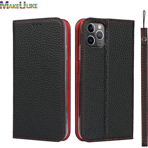 Genuine Leather Flip Case For iPhone 11 Pro Max 12 Mini Case Luxury Wallet Case For iPhone 11Pro 12Pro 12Mini Cover