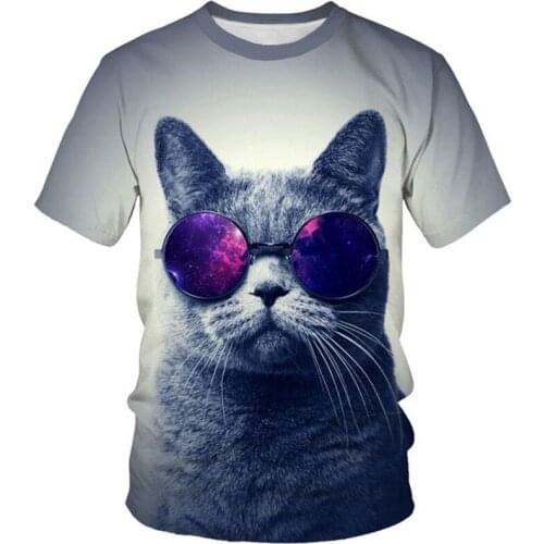 4-20Y Children Cool 3D T-shirt Boys Girls Animal Cat Beer Colorful Balloon Orange Lightning Print T shirt Children Funny Tshirts