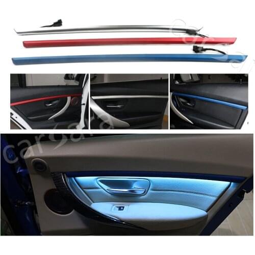 Two-color four doors interior LED decorative atmosphere lights on trim panel for BMW 3 Series F30 F35